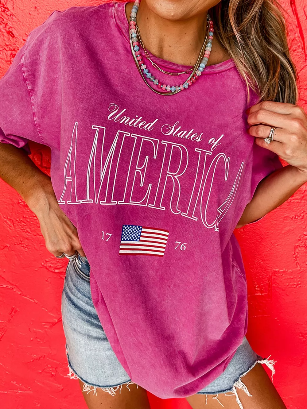 AMERICA 1776 Graphic Mineral Wash Cotton Tee, image 3