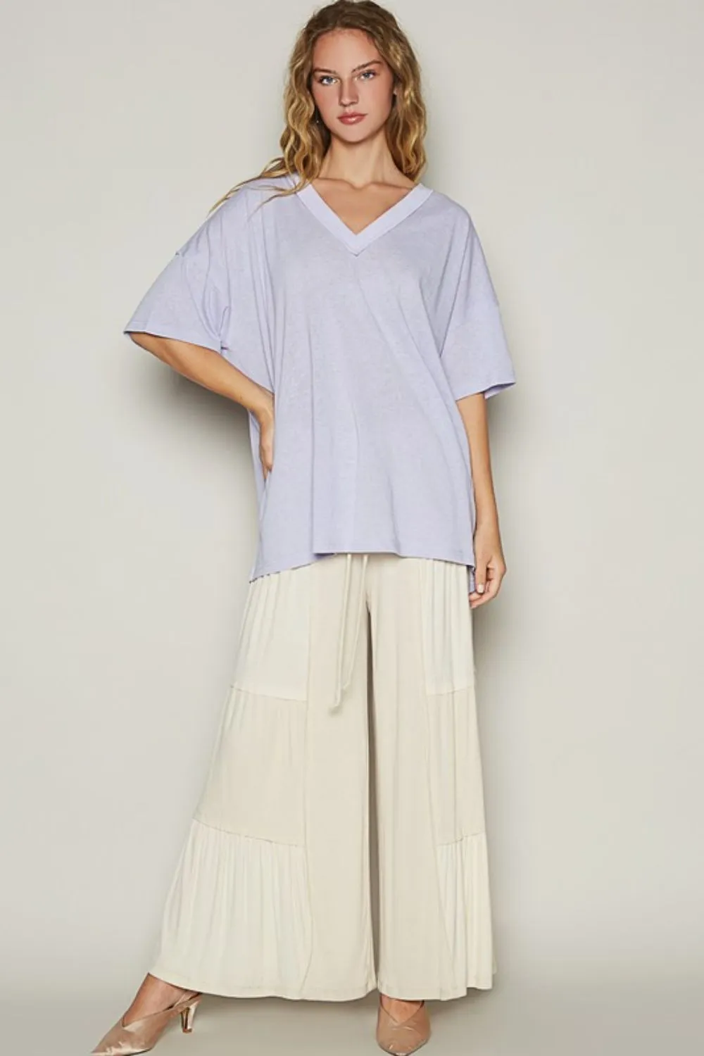 V-Neck Half Sleeve T-Shirt, image 2