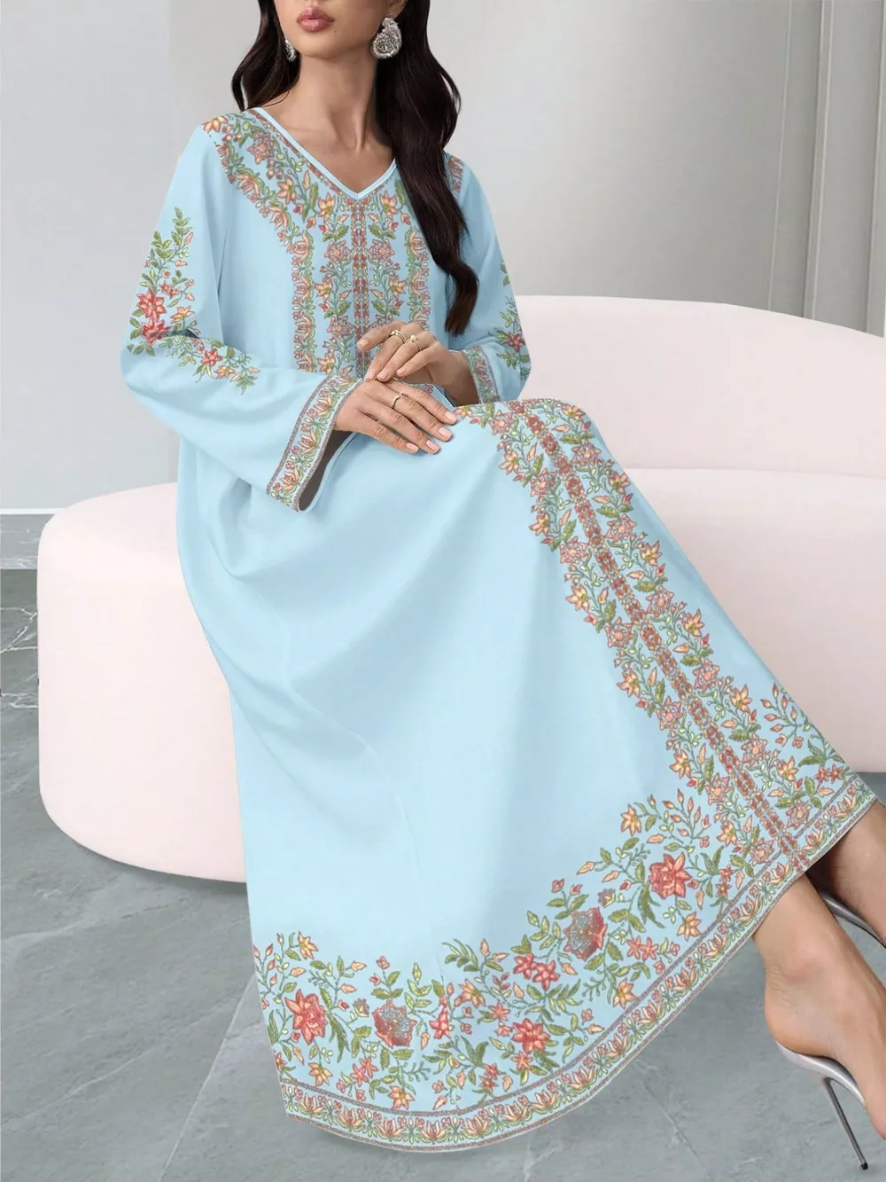 Floral Long Sleeve Maxi Dress, image 9