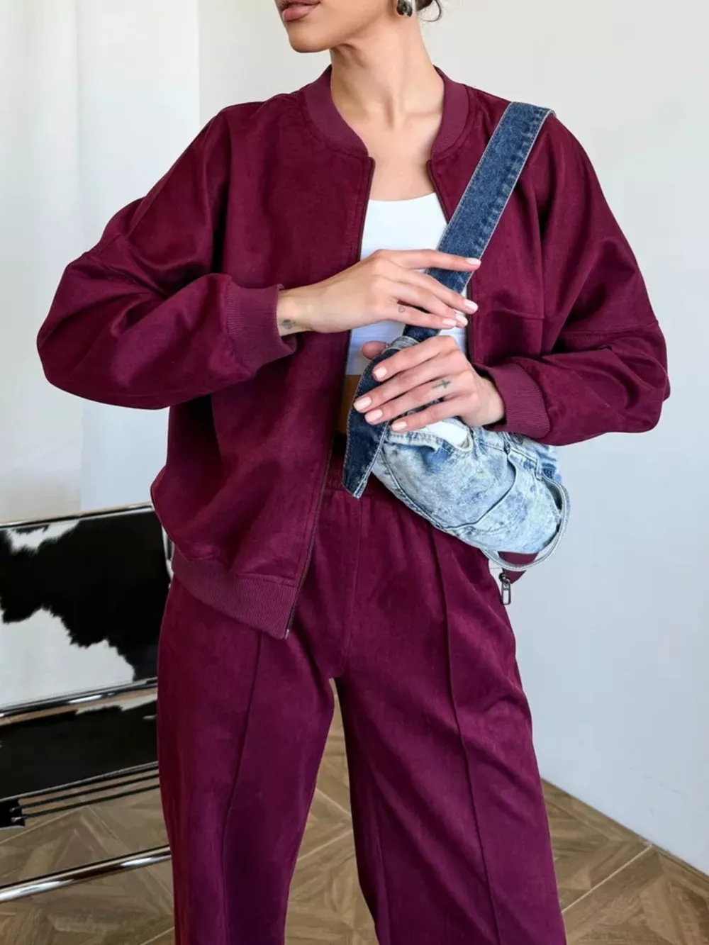 Zip Up Sweatshirt and Wide-Leg Pants Set, image 19