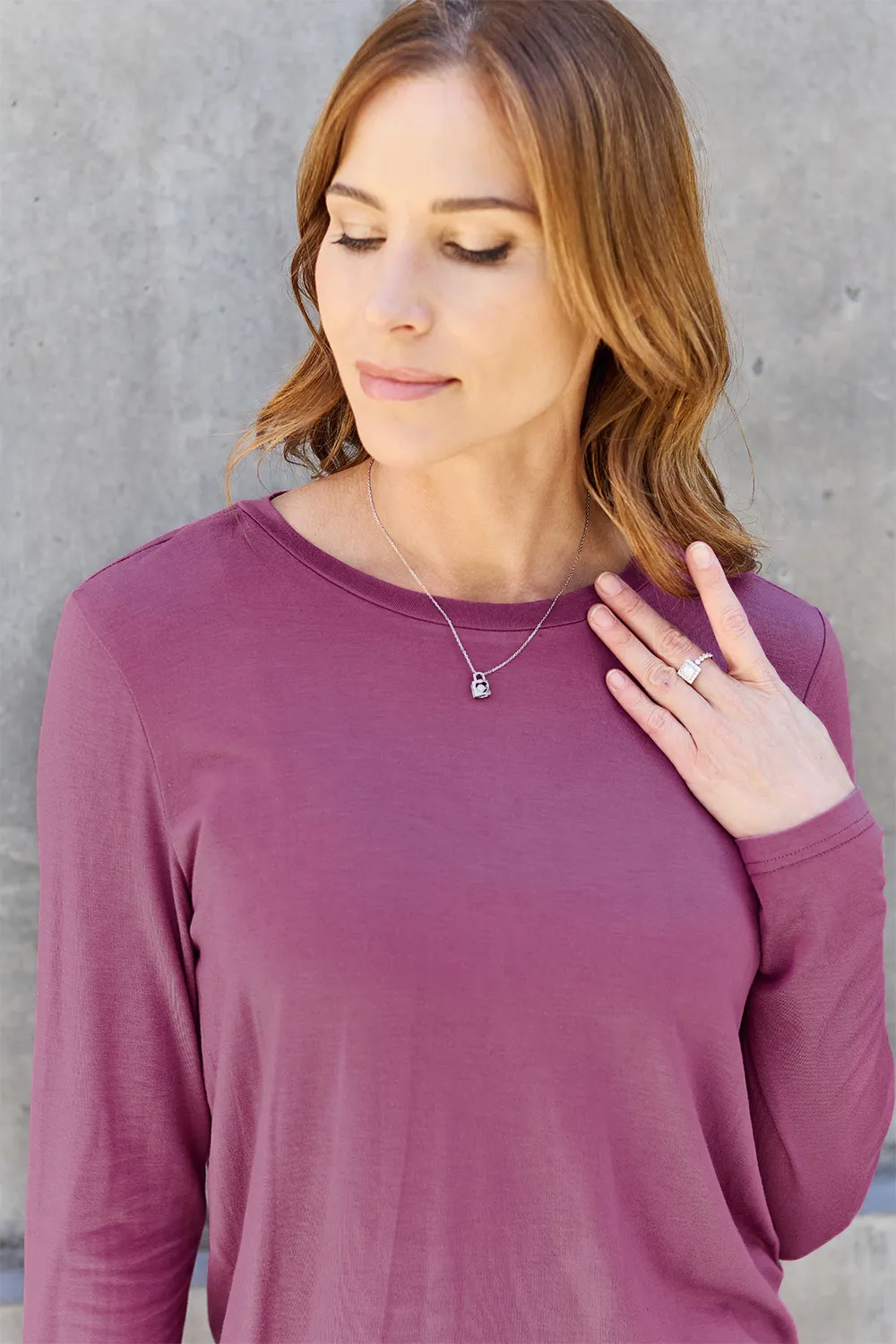 Full Size Round Neck Long Sleeve Top, image 7