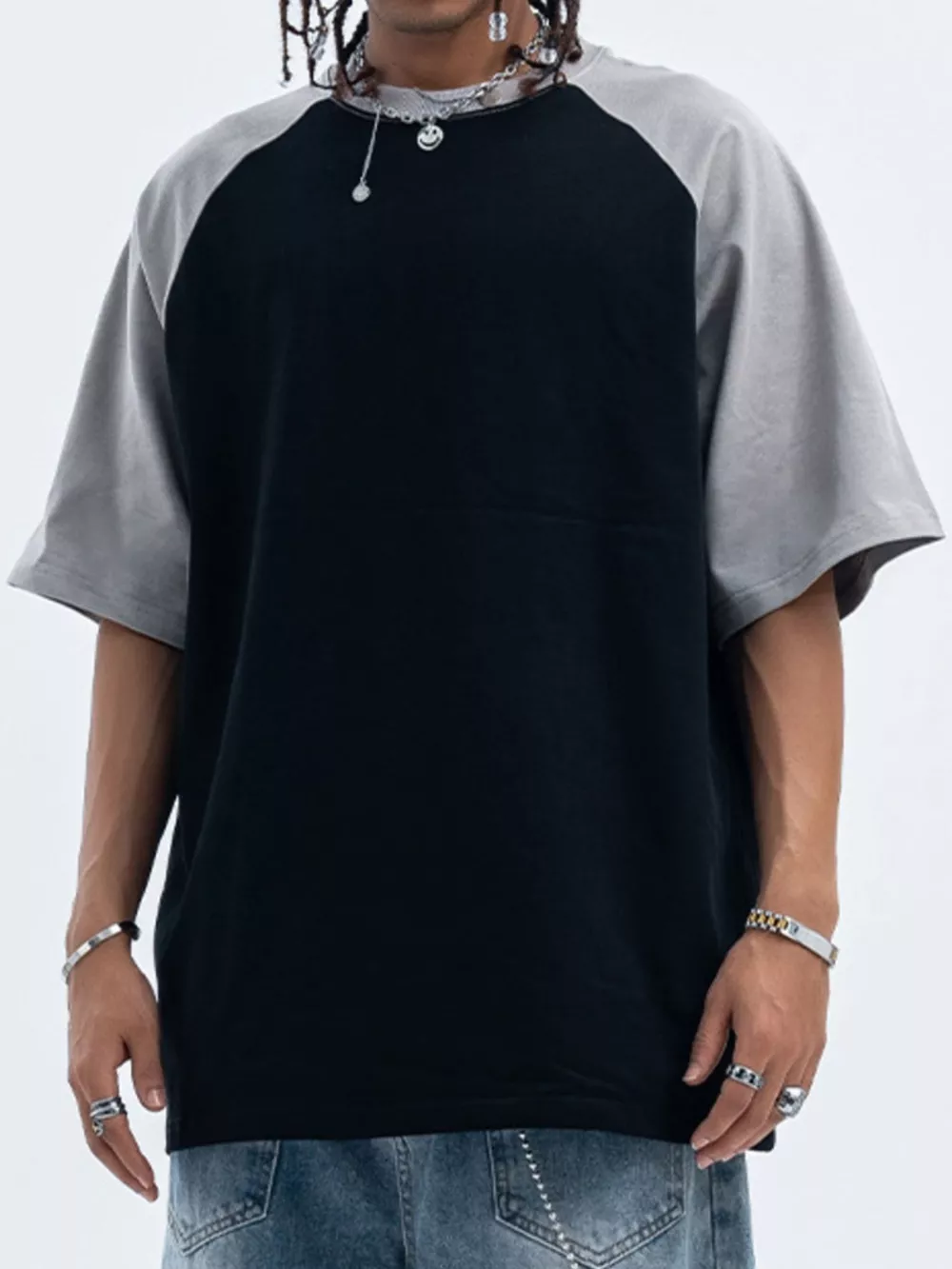 Men's Contrast Round Neck Half Sleeve T-Shirt, image 5