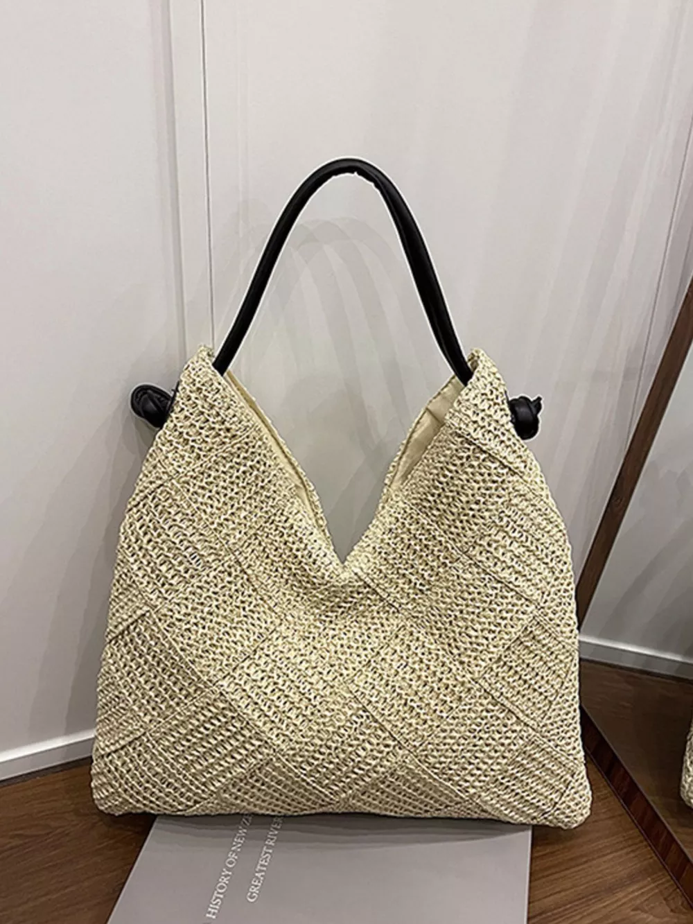 Woven Straw Shoulder Bag, image 2