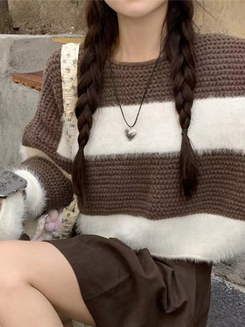 Color Block Dropped Shoulder Sweater, image 5