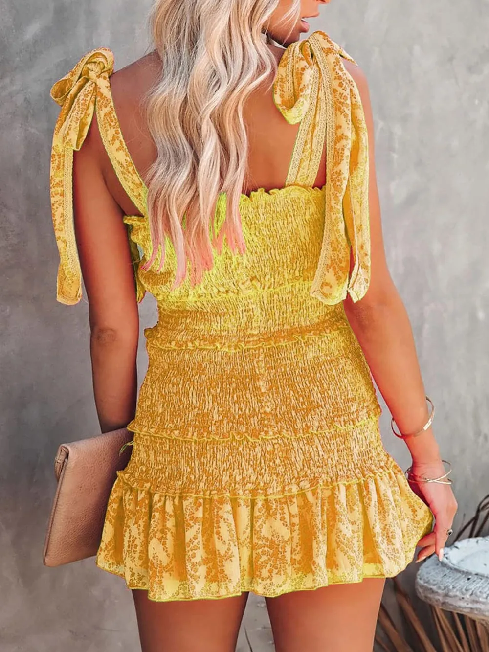 Smocked Wide Strap Mini Cami Dress, image 3