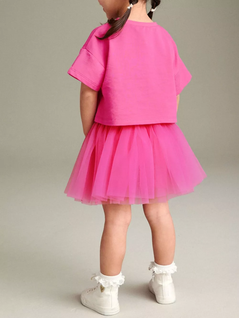 Children's Round Neck T-Shirt and Skirt Set, image 3