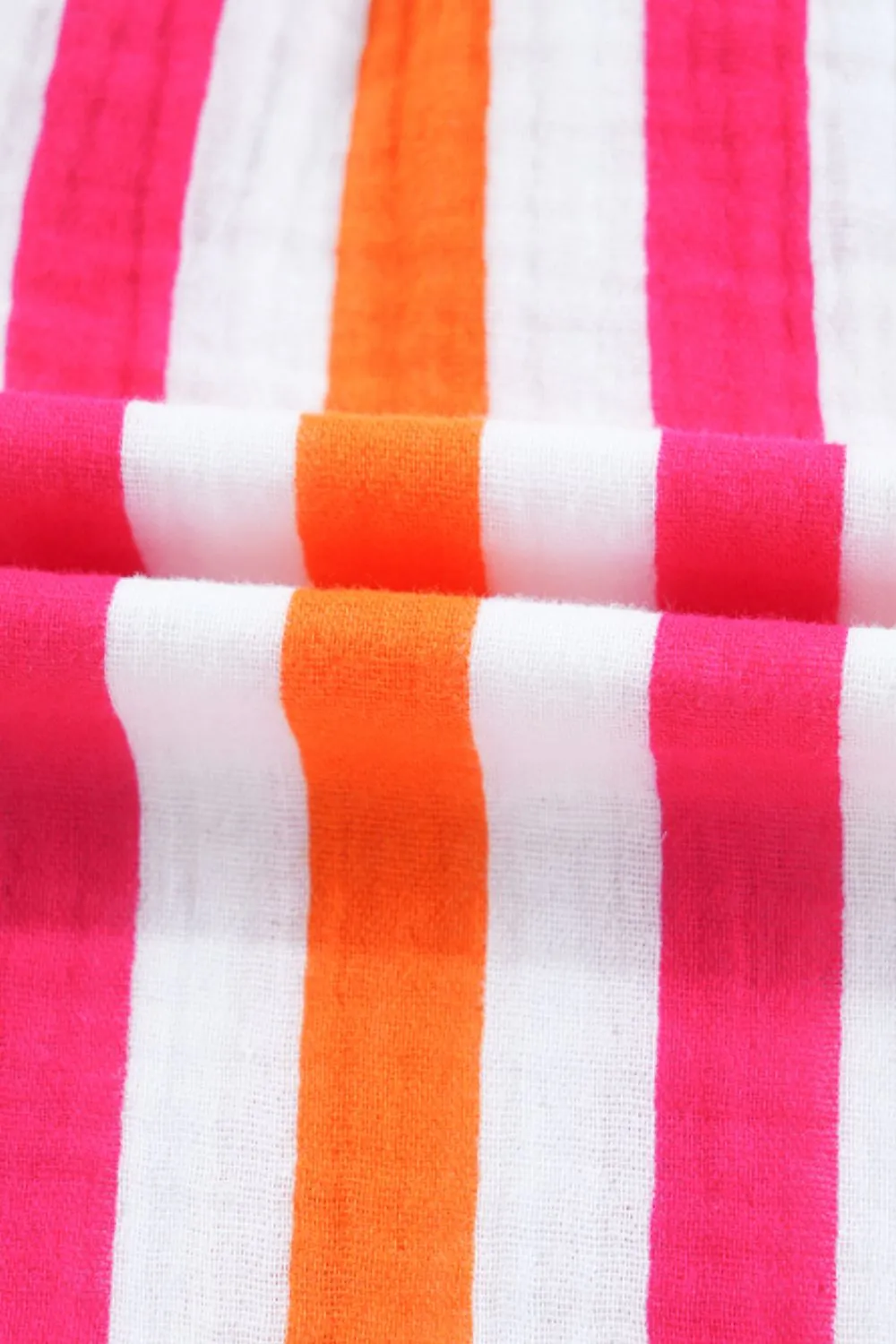 Striped Notched Flounce Sleeve Blouse, image 3