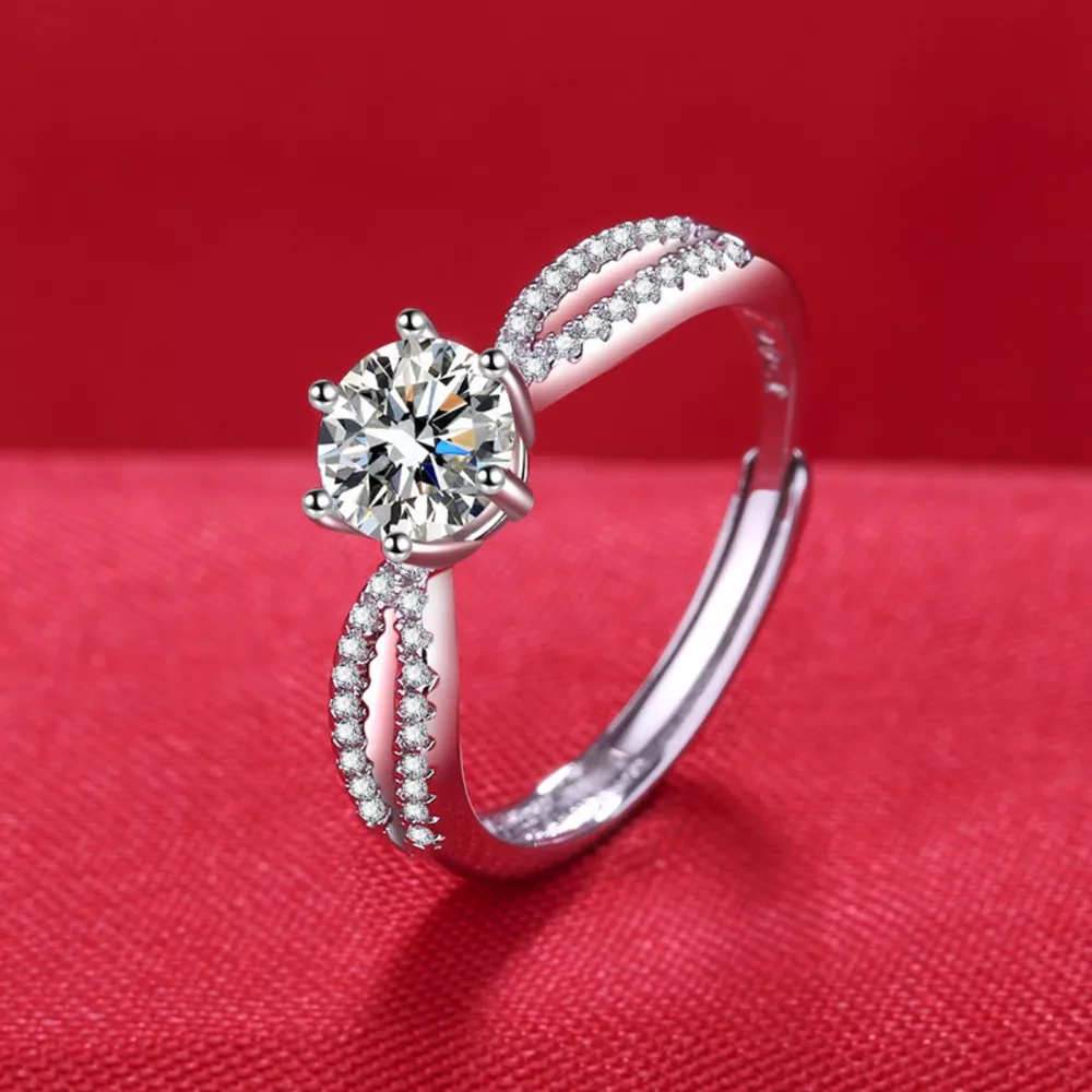 1 Carat Moissanite 925 Sterling Silver Ring, image 3