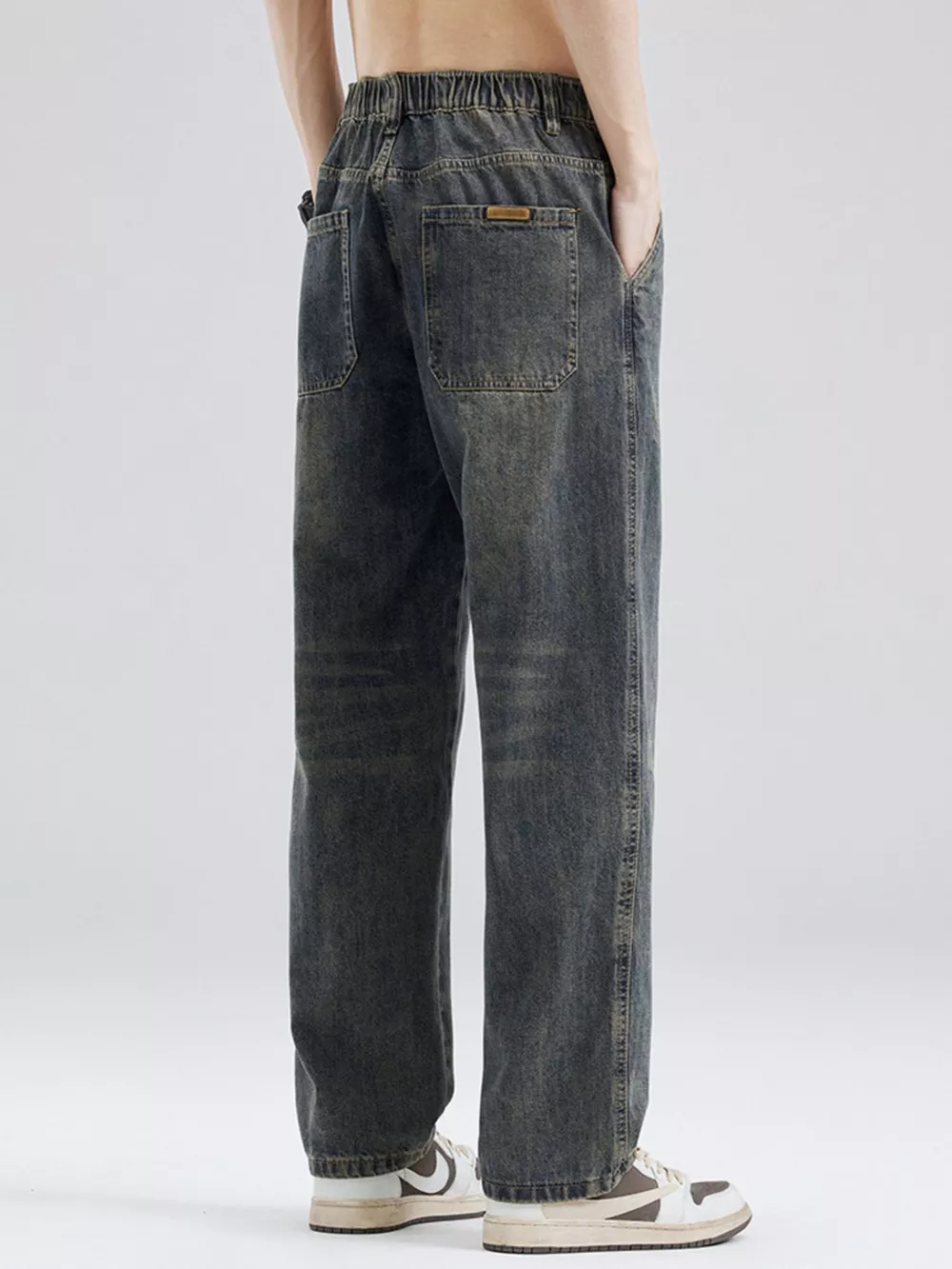 Men's Full Size Washed Relaxed Fit Jeans Plus Size, image 2