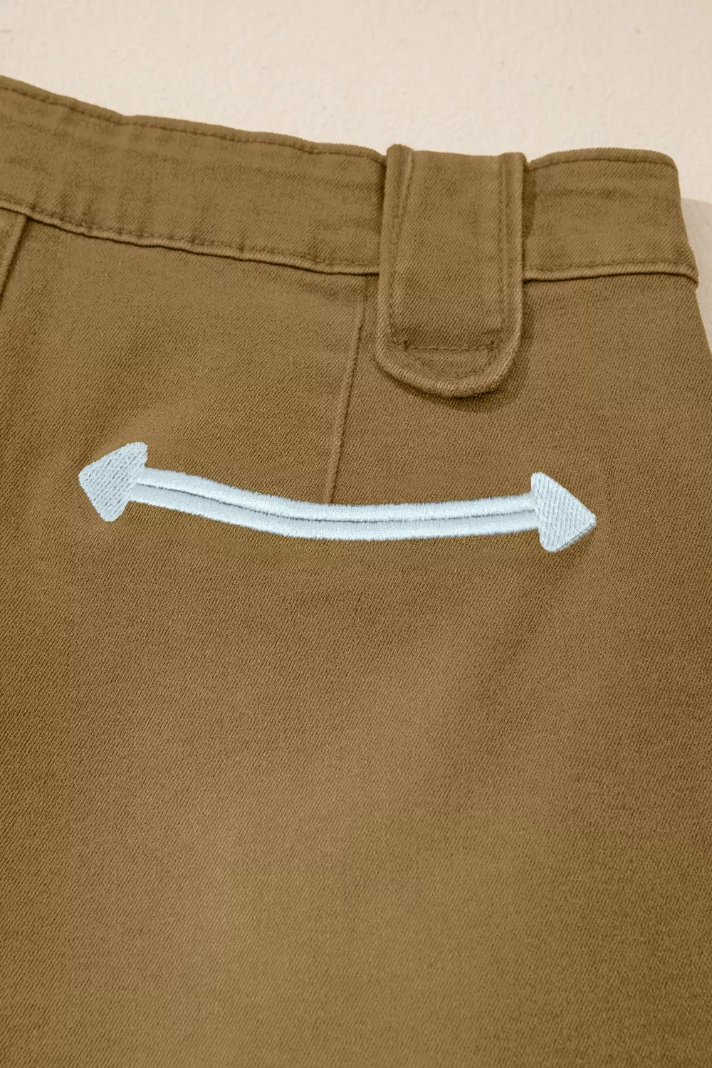 Contrast Arrow Detail Western Denim Shorts, image 8