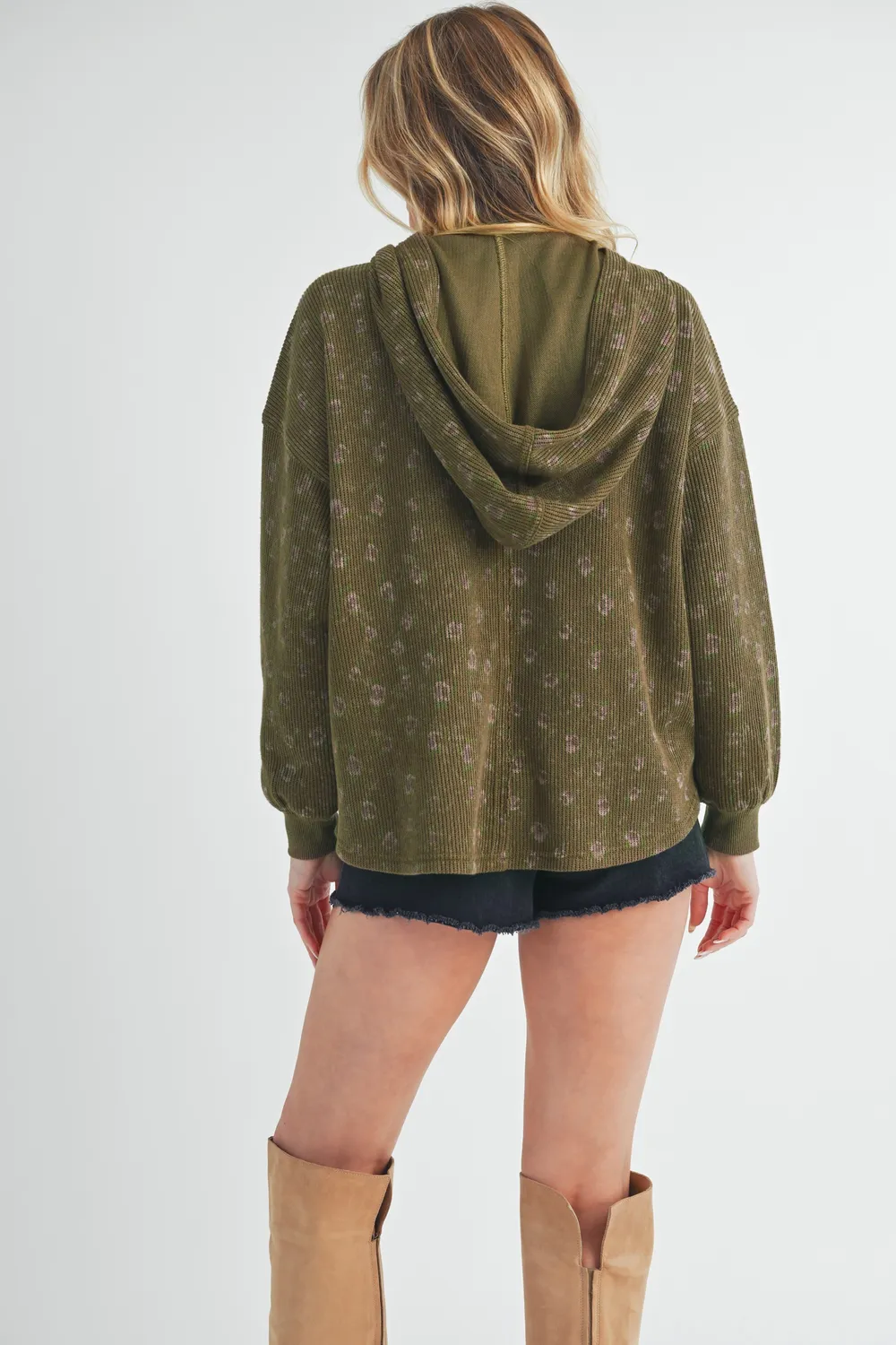 Floral Button Up Hooded Jacket, image 2