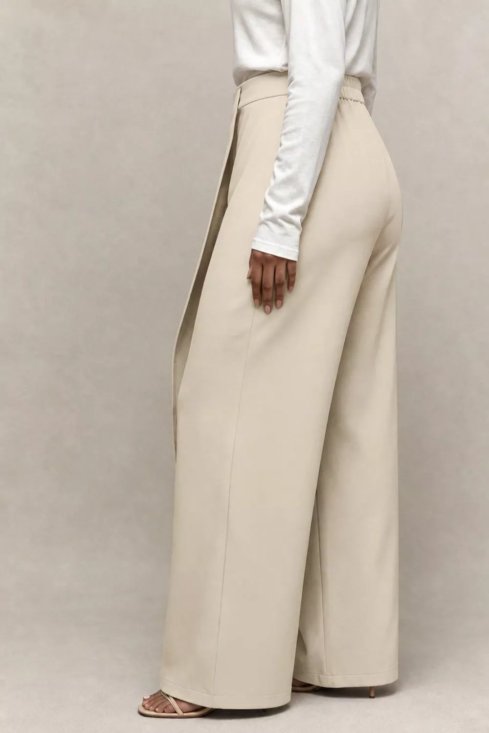 Asymmetrical Wrap Wide-Leg Pants, image 4