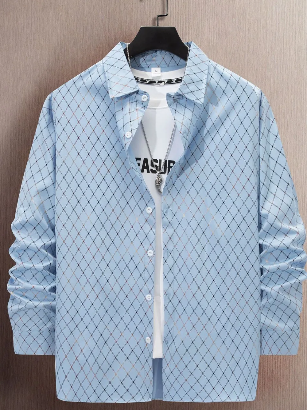 Men's Full Size Button Up Long Sleeve Shirt Plus Size, image 3