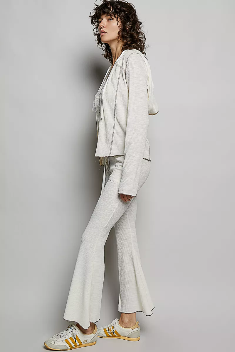 Drawstring Textured Ribbed Knit Pants, image 6