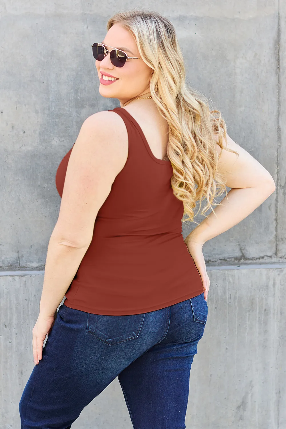 Full Size Square Neck Wide Strap Tank, image 14