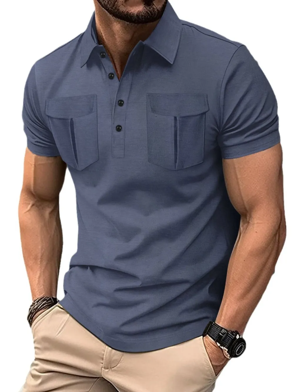 Men's Full Size Collared Short Sleeve Polo Plus Size, image 9