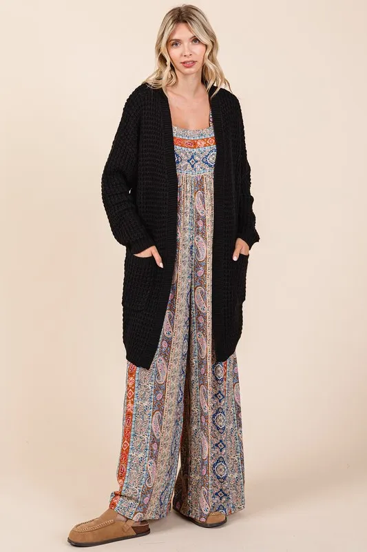 Open Front Long Sleeve Longline Cardigan, image 3