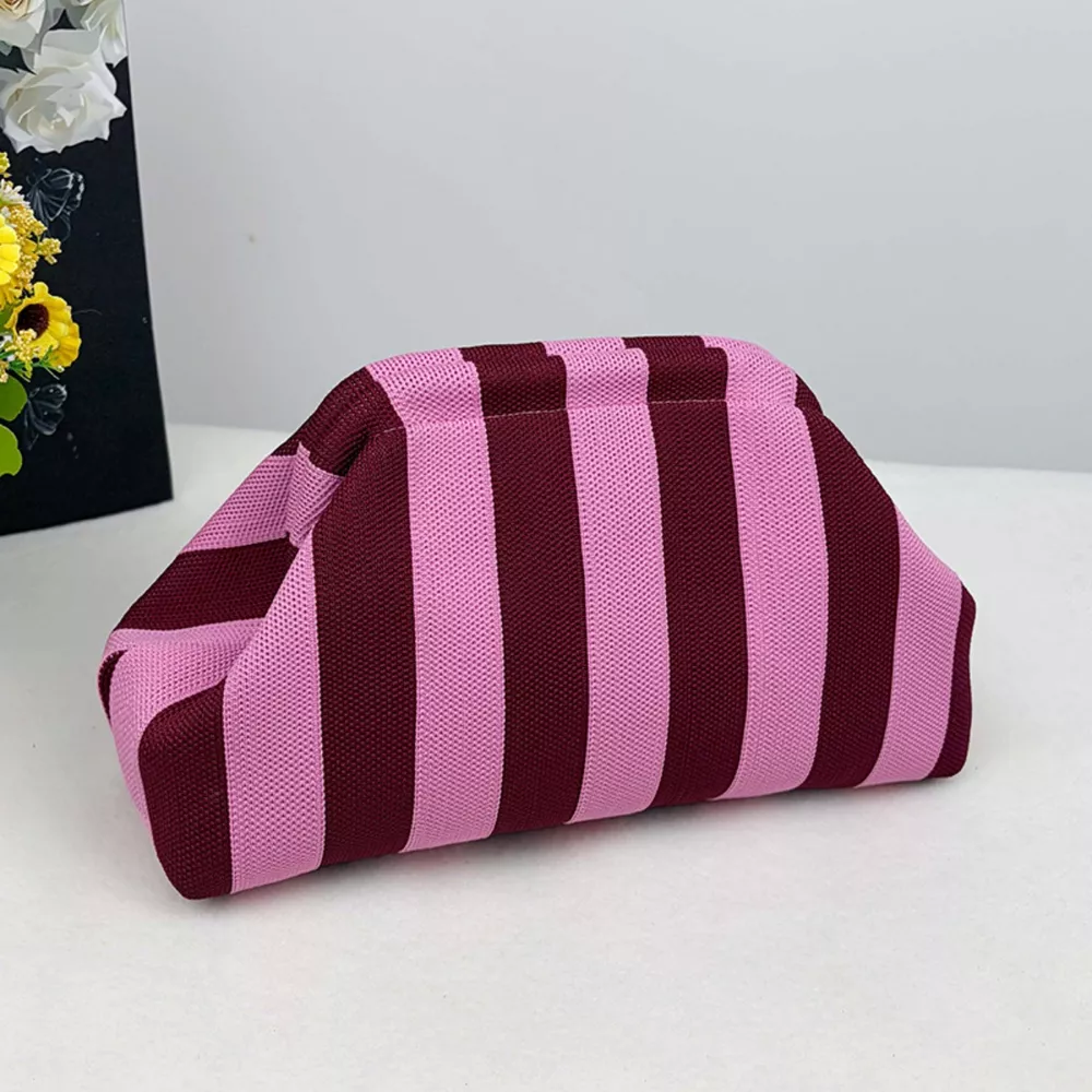Portable Contrast Knit Clutch, image 6