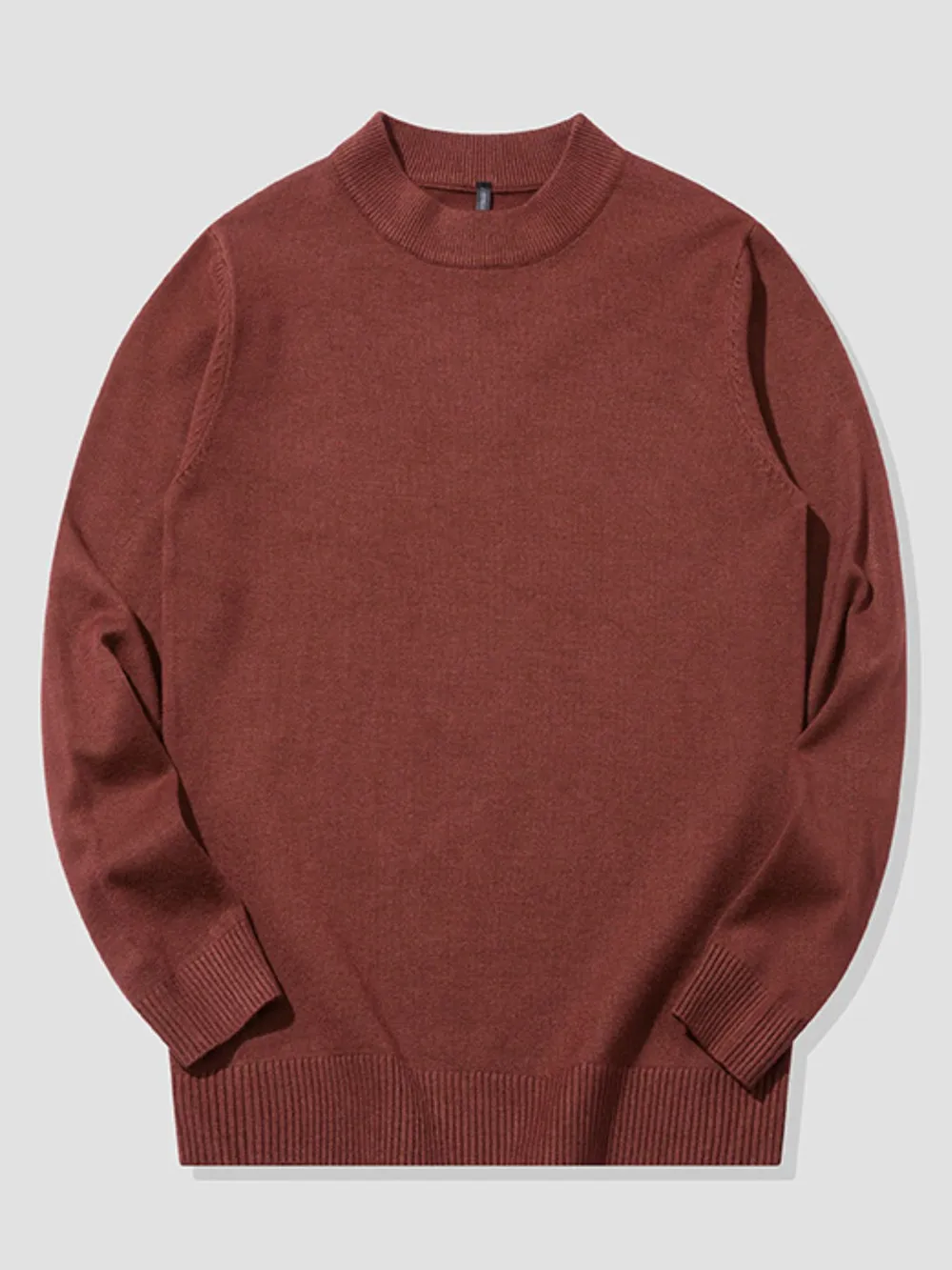 Men's Plus Size Ribbed Hem Long Sleeve Sweater, image 6