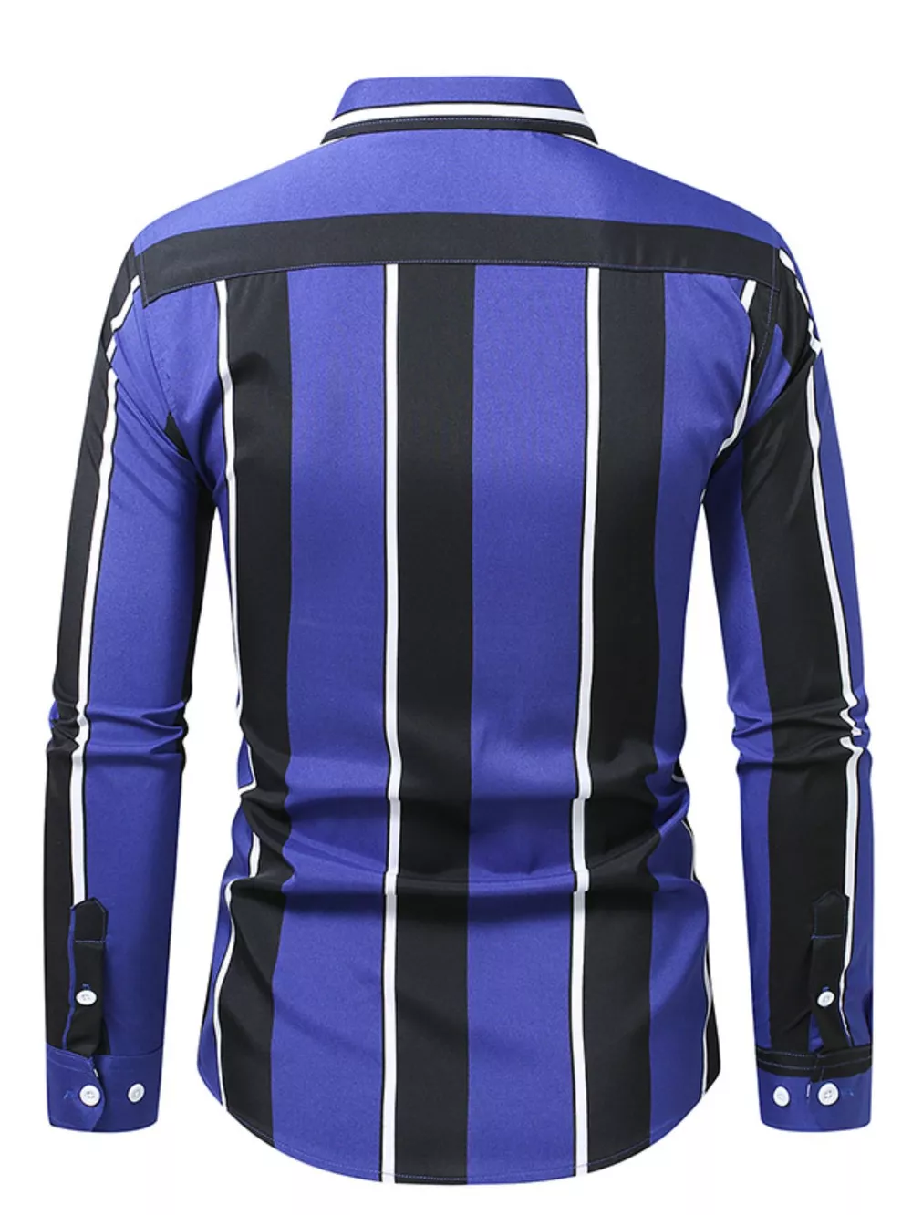 Men's Plus Size Slim Fit Striped Button Up Shirt, image 5