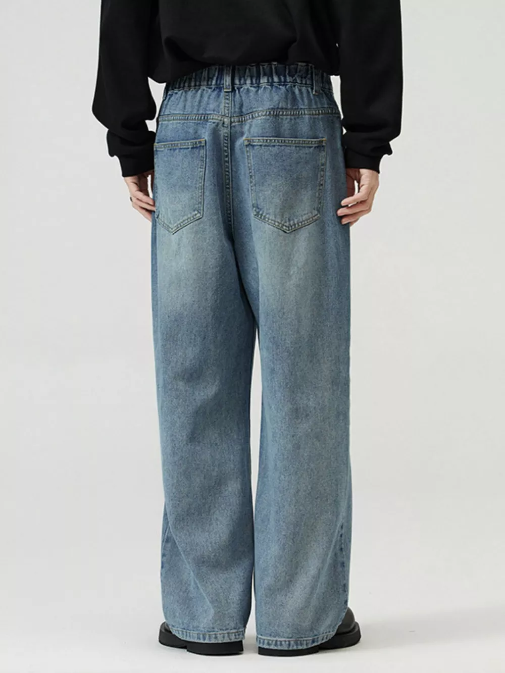 Men's Full Size Washed Straight Jeans Plus Size, image 4