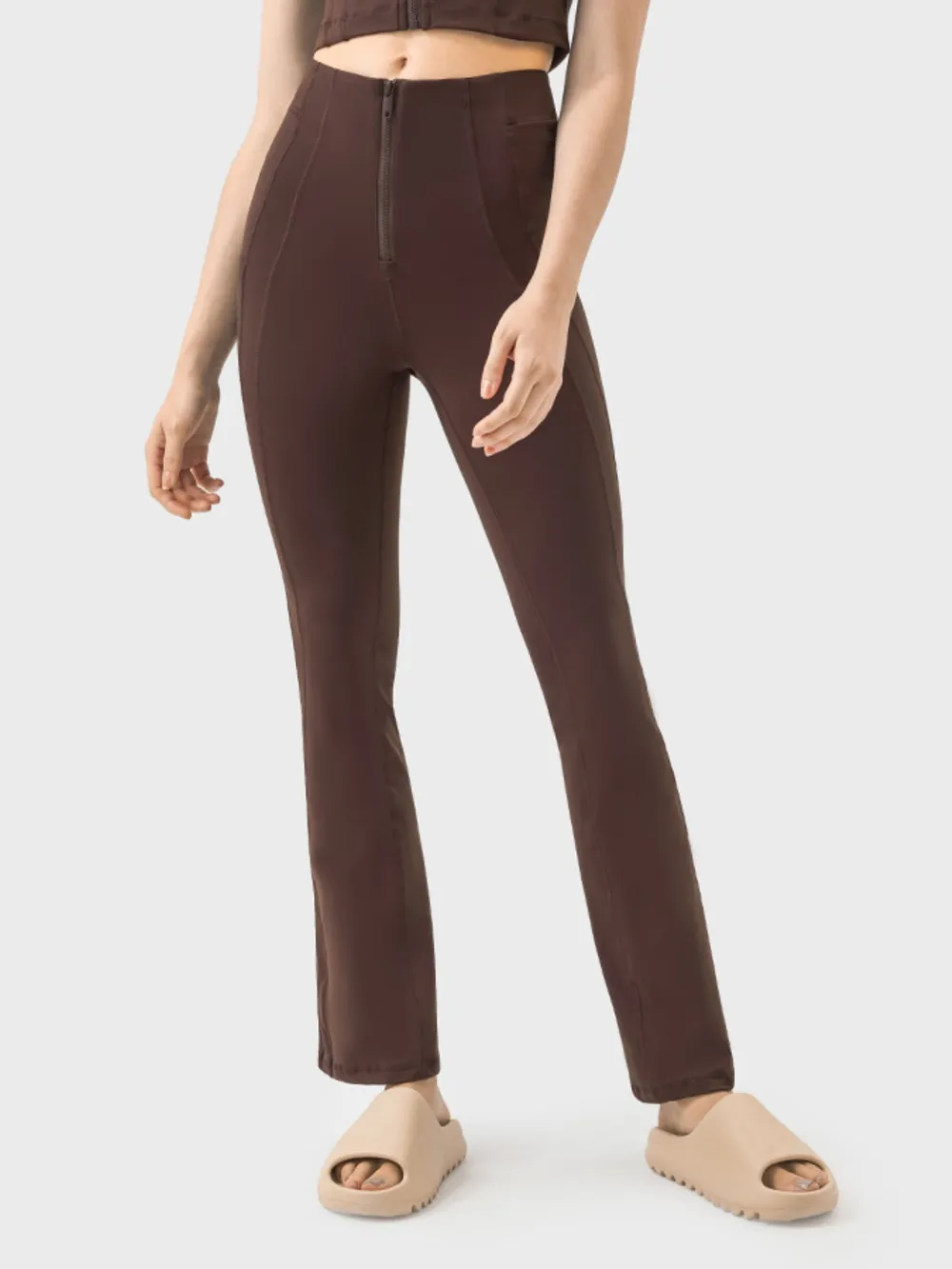 Zipper Detail High Waist Active Pants, image 5