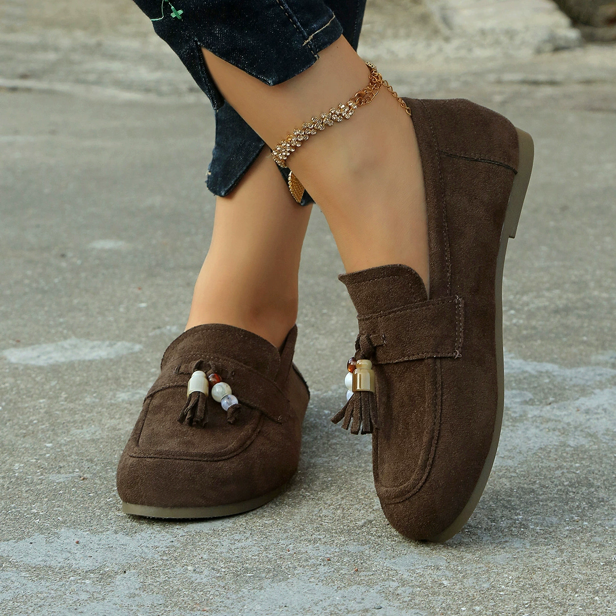 Tassel Round Toe Slip-Ons, image 11