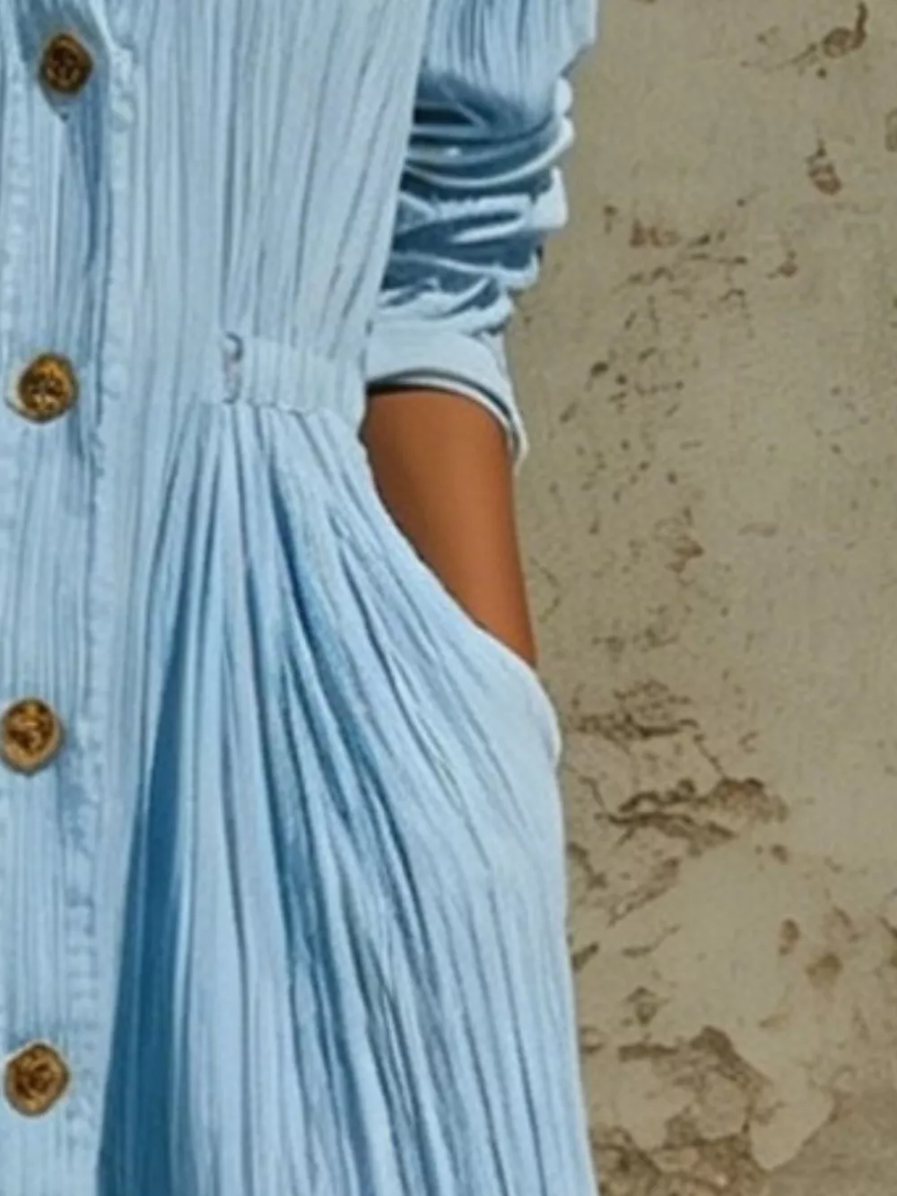 Full Size Textured Button Down Long Sleeve Maxi Dress Plus Size, image 10