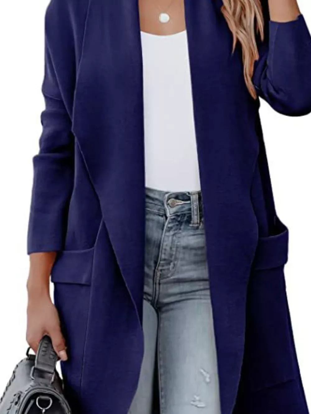 Open Front Dropped Shoulder Outerwear, image 18