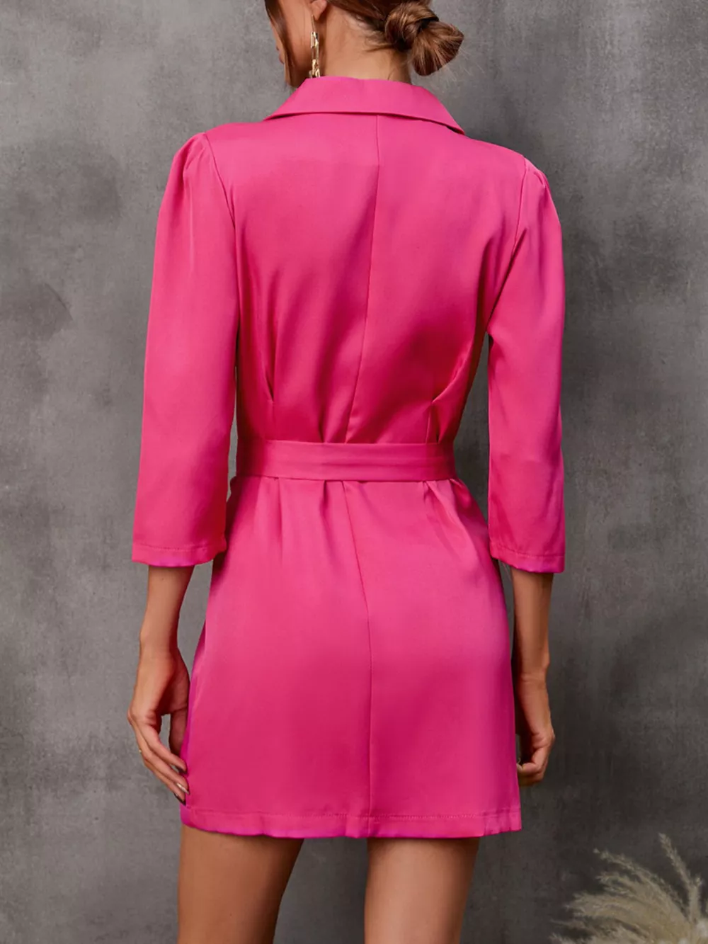 Double-Breasted Blazer Dress with Embellished Belt, image 5
