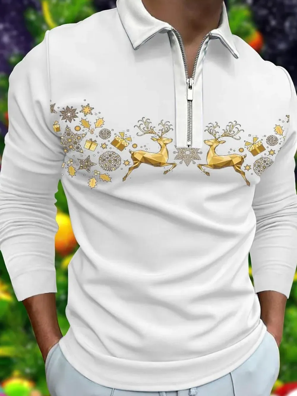 Men's Full Size Collared Neck Long Sleeve Plus Size, image 2