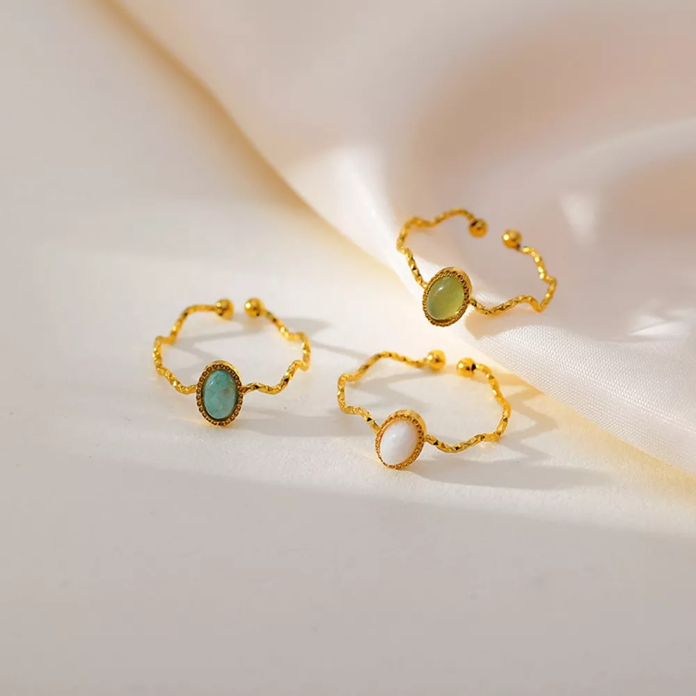 18K Gold-Plated Wave Open Ring, image 3