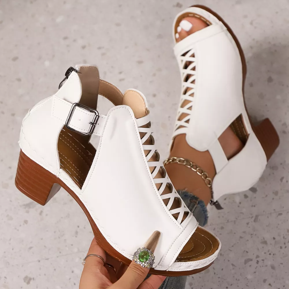 Open Toe Block Heels Sandals, image 6