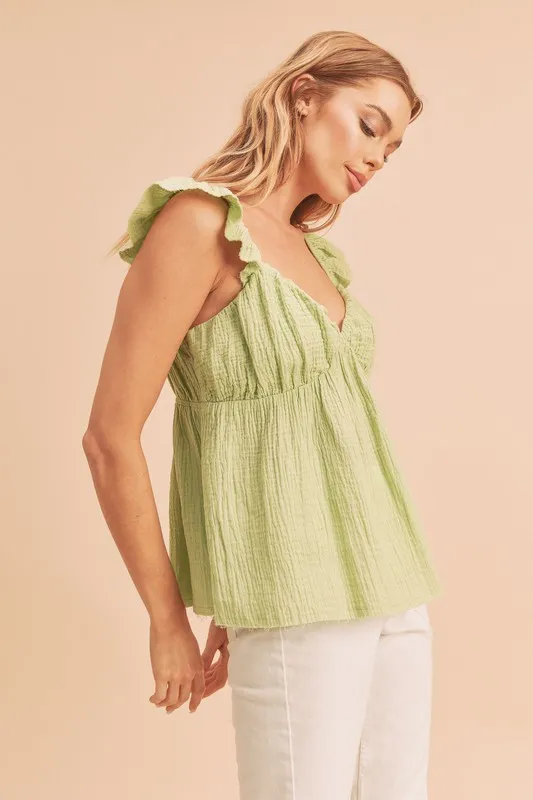 Sweetheart Neck Ruffled Strap Top, image 2