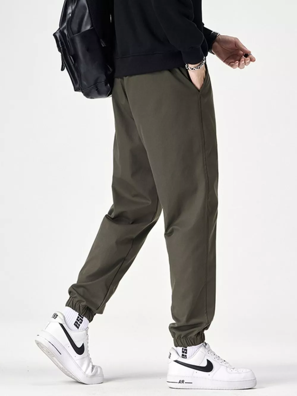 Men's Plus Size Drawstring Wide Leg Joggers, image 12