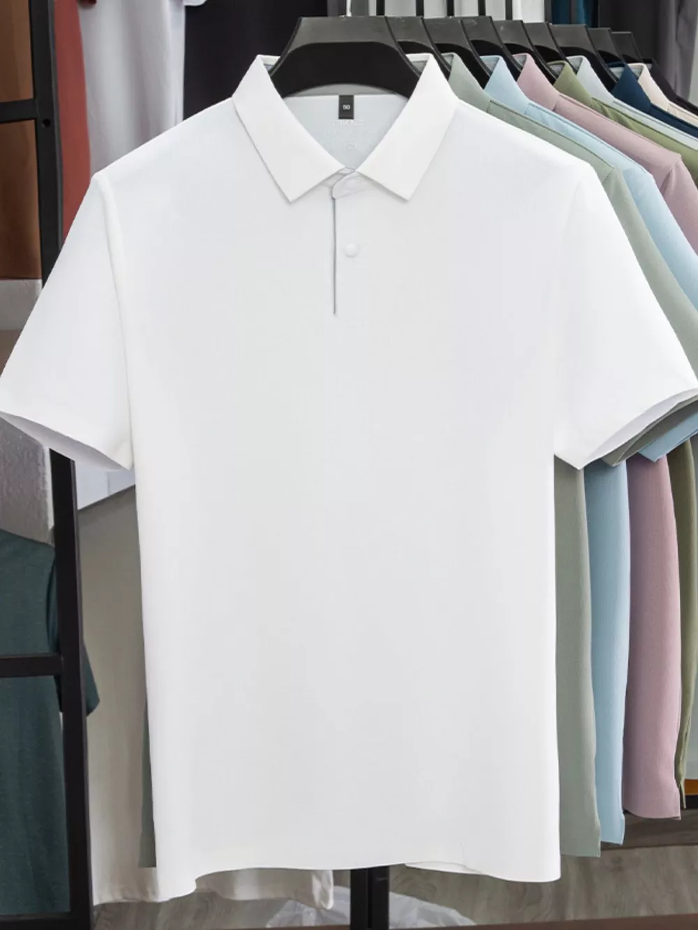 Men's Plus Size Button Detail Short Sleeve Polo, image 9