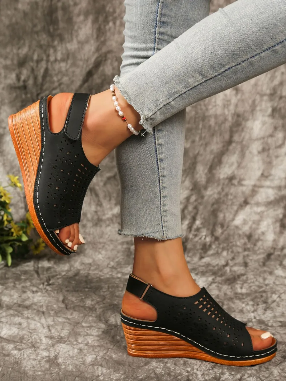 Open Toe Wedge Sandals, image 6