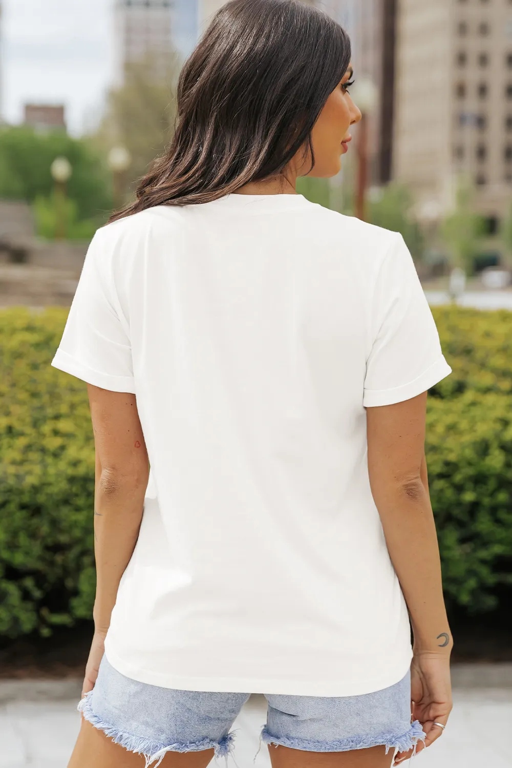 Graphic Round Neck Short Sleeve T-Shirt, image 2