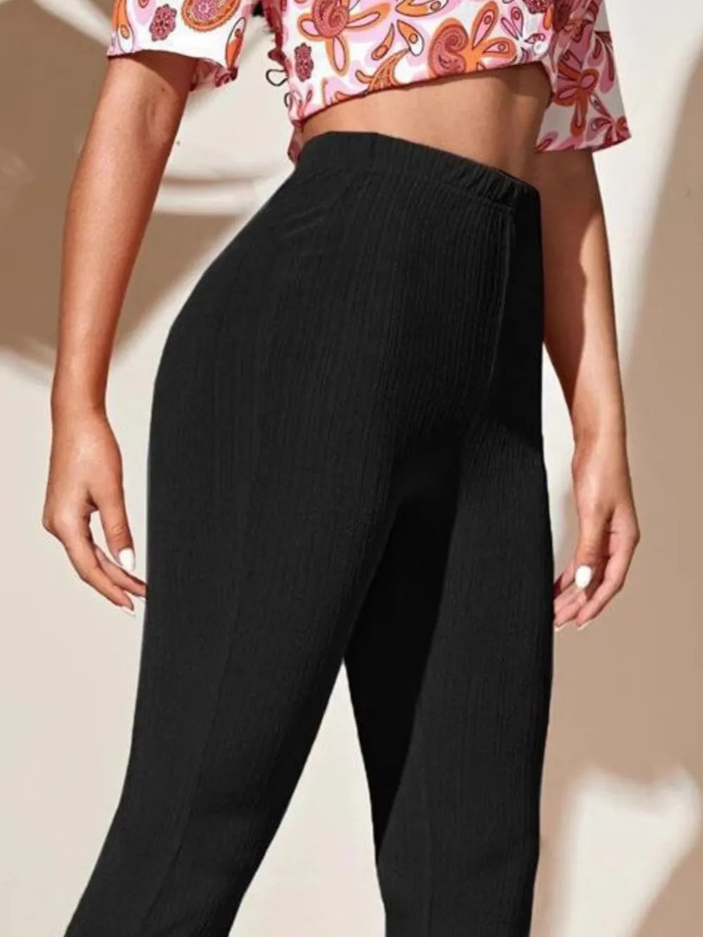 Full Size High-Waist Flare Active Pants Plus Size, image 2