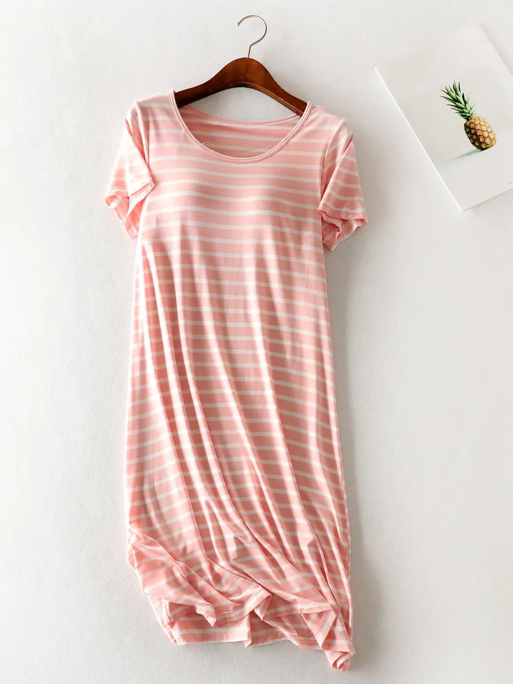 Striped Round Neck Short Sleeve Dress, image 7