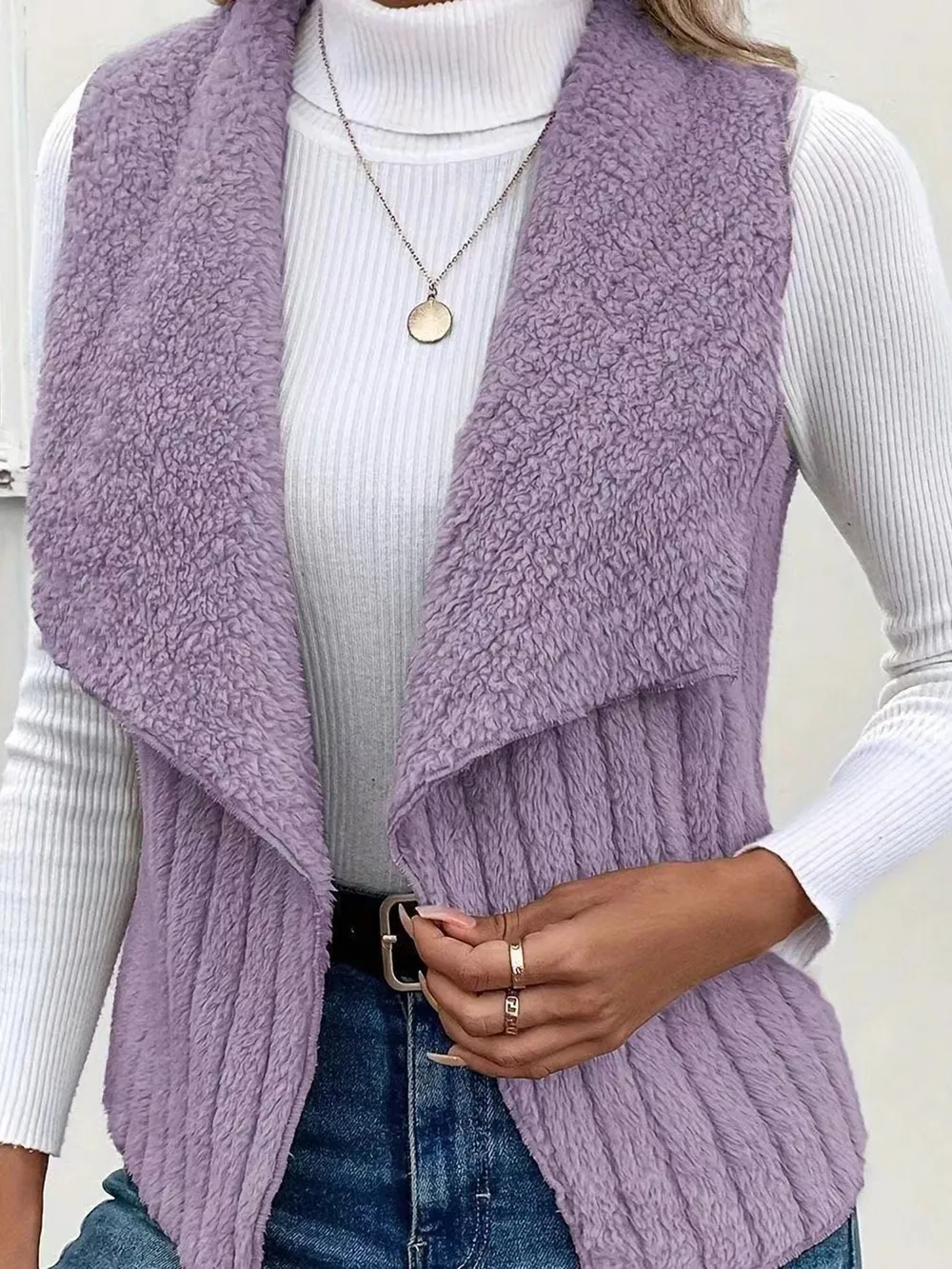 Open Front Fuzzy Vest Coat, image 18