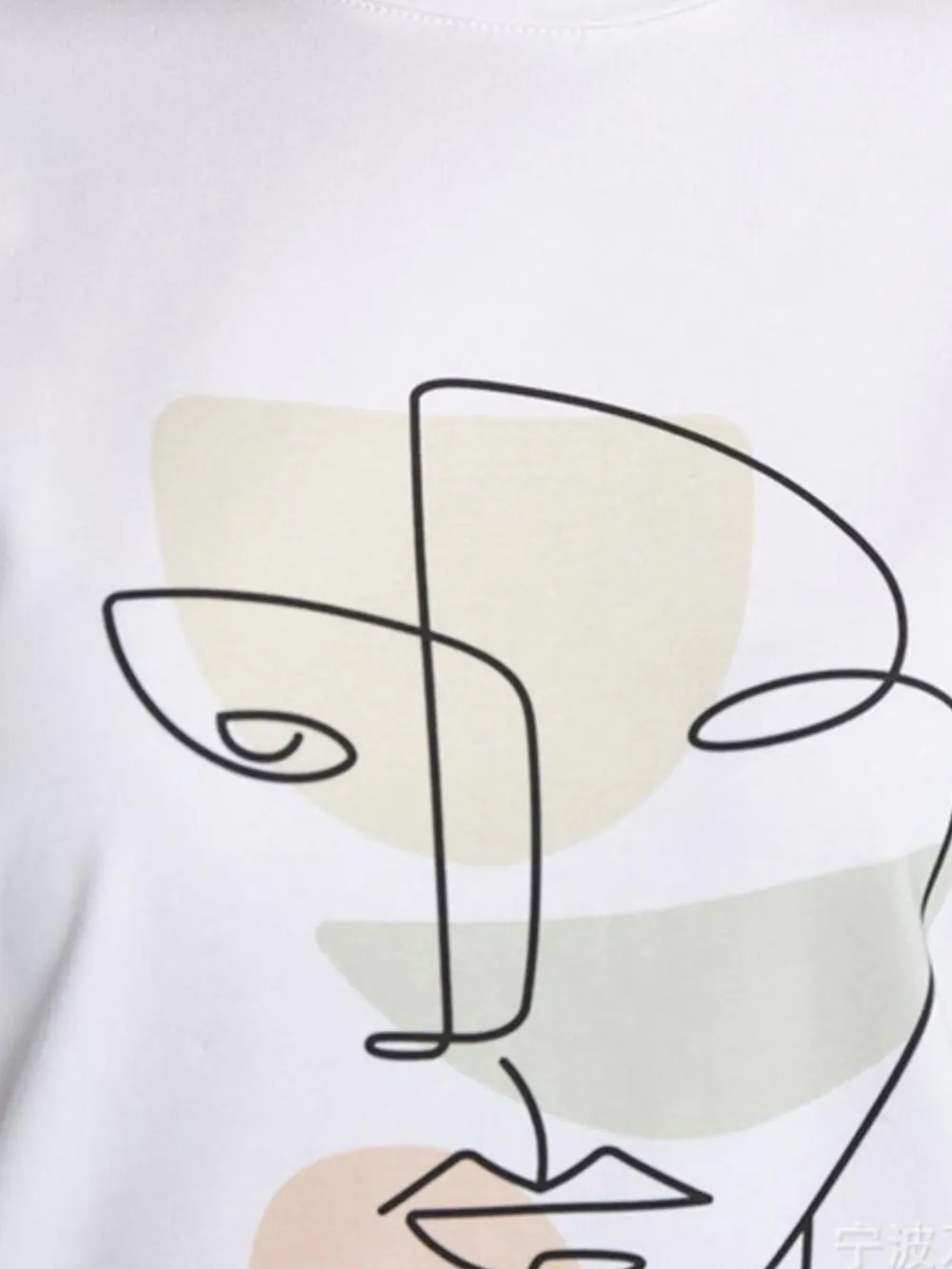 Abstract Face Graphic Casual Round Neck T-Shirt, image 11