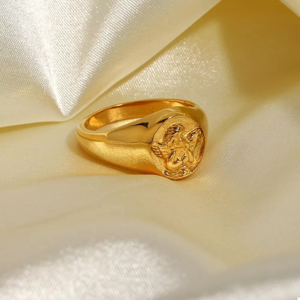 18K Gold-Plated Cupid Ring, image 4