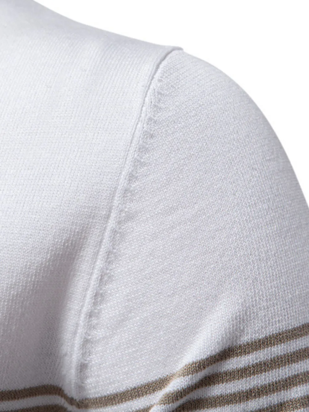 Men's Classic Striped Zip Collar Polo Shirt, image 5