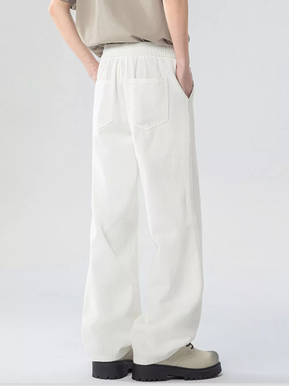 Men's Full Size Loose Fit Drawstring Linen Pants Plus Size, image 4