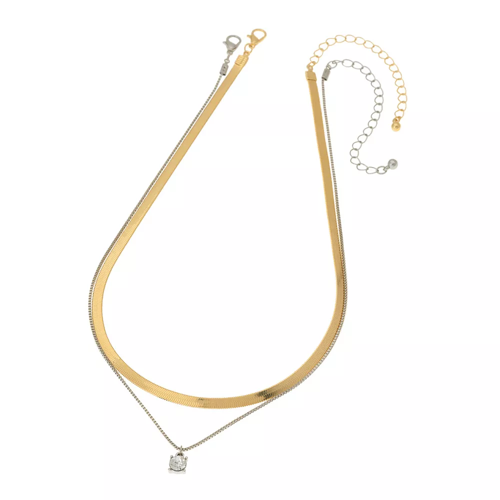 2 Piece Minimalist Design Chain Pendant Necklace, image 4