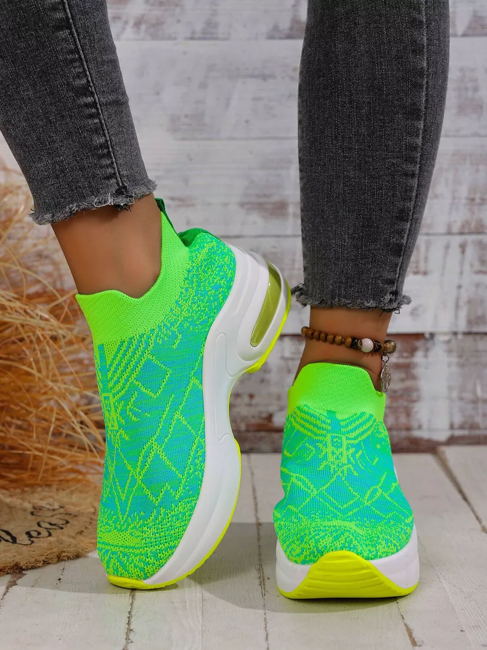 Mesh Round Toe Platform Sneakers, image 5