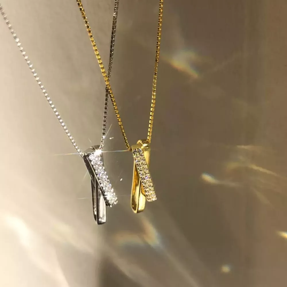 925 Sterling Silver Zircon Pendant Necklace, image 3