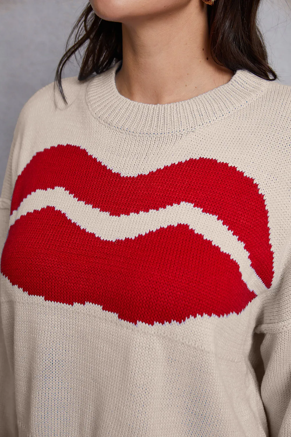 Lip Fringe Round Neck Sweater, image 24