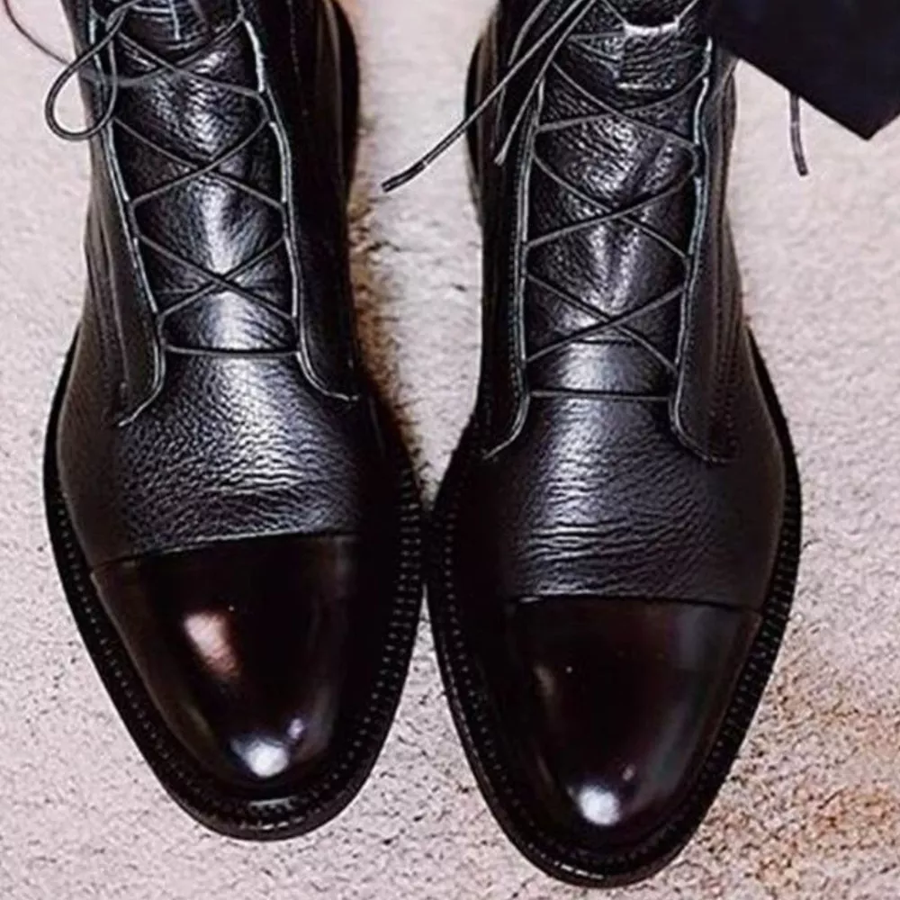 Lace-Up Leather Boots, image 2